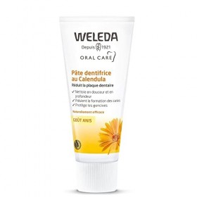 WELEDA - Pâte Dentifrice au Calendula - Formule Naturelle pour Réduire la Plaque Dentaire - Goût Anis - Tube 75 ml