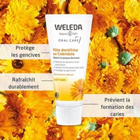 WELEDA - Pâte Dentifrice au Calendula - Formule Naturelle pour Réduire la Plaque Dentaire - Goût Anis - Tube 75&nbsp;ml