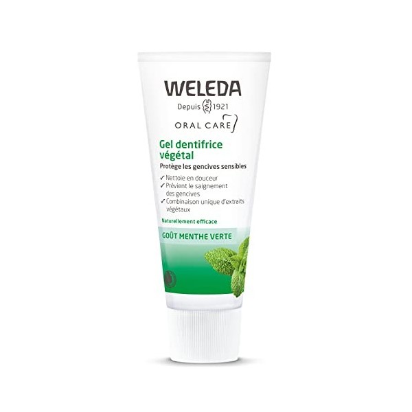 WELEDA - Gel Dentifrice Végétal - Formule Naturelle pour Gencives Sensibles - Goût Menthe - Tube 75 ml