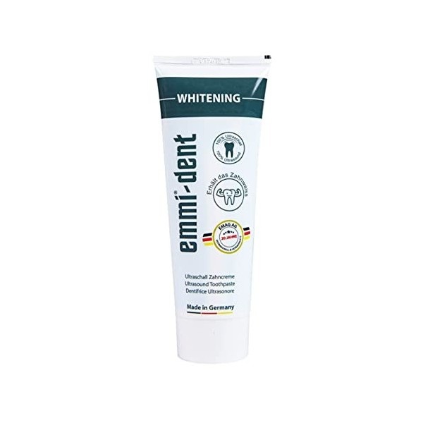 emmi®-dent Dentifrice à Ultrasons "Whitening" I Dentifrice Blanchissant Doux I Idéal pour Les dents et Gencives Sensibles I V