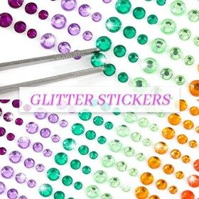 Annhao 900 Pièces Strass Autocollants Auto Adhésif Strass Visage Autocollants, Avec Brucelles pour DIY Artisanat Nail Body Ma