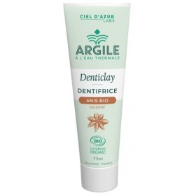 CIEL DAZUR LABS - Denticlay Argile - Dentifrice Bio à lArgile Blanche et à lEau Thermale de Digne les Bains - Certifié Bio