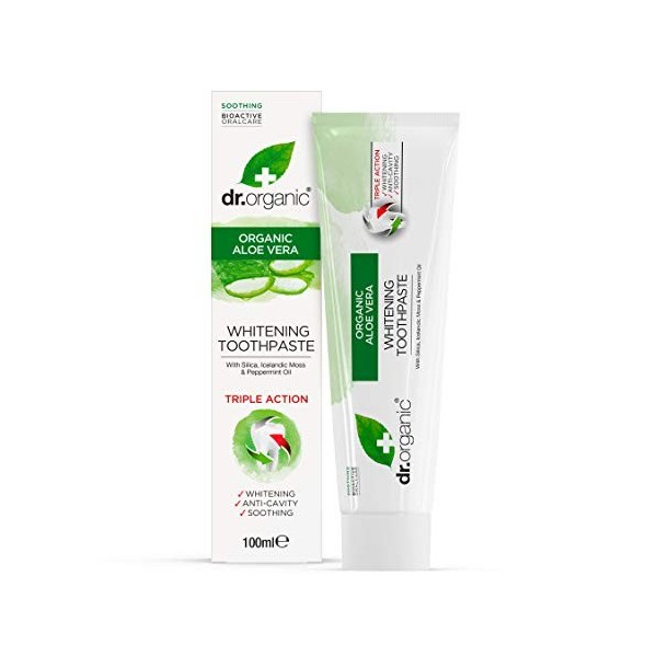 Dr.Organic Bioactifs Dentaires Blanchissant Dentifrice Aloe Vera, 100ml