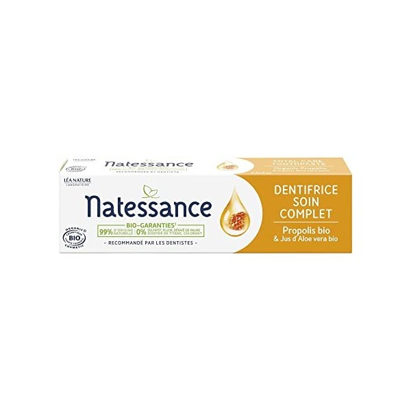 Natessance - Dentifrice Soin Complet - Soins Bucco-dentaires - Certifié Bio Cosmos Organic - Tube de 75 ml