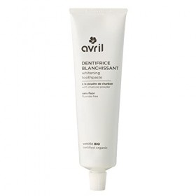 Avril - Dentifrice Blanchissant - Poudre de Charbon - Aloe Vera Bio - Sans Fluor - Goût Menthe Fraîche - Certifié Bio Ecocert