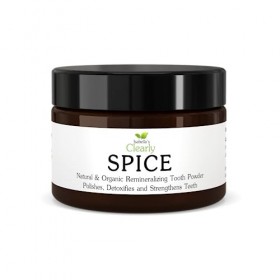 Clearly SPICE, poudre dentaire naturelle reminéralisante pour des dents et des gencives saines, des dents sensibles, anti-car