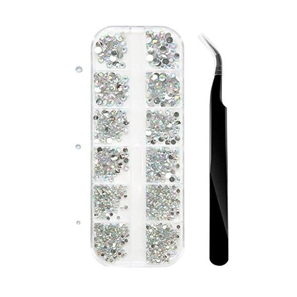 1500 Cristal Strass Diamant Deco Bijoux Ongles pour Nail Art, Visage Maquillage - Multicolore