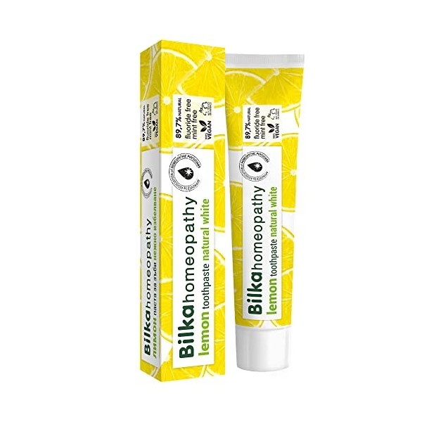 Bilka lhoméopathie, le dentifrice homéopathique avec xylitol, saveur de citron, le fluorure libre, sans menthol, 75ml pack 3