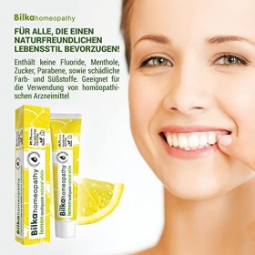 Bilka lhoméopathie, le dentifrice homéopathique avec xylitol, saveur de citron, le fluorure libre, sans menthol, 75ml pack 3
