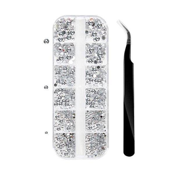 1500 Cristal Strass Diamant Deco Bijoux Ongles pour Nail Art, Visage Maquillage - Multicolore