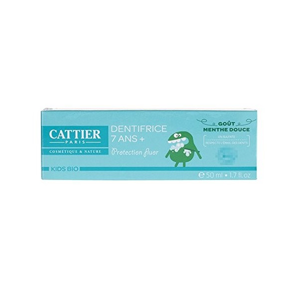 Cattier Dentifrice Enfant - Goût Menthe Douce - 7 Ans et plus - 50 ml