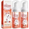 2 Pièces Dentifrice Mousse Enfant, Mousse Dentifrice Fraise Enfant, Dentifrice Bebe, Dentifrice Sans Fluor Enfant, Dentifrice