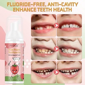 Dentifrice pour Enfants Mousse Dentifrice à Saveur de Fraise Blanchiment des Dents Nettoyage Buccal Dentifrice Anti-caries Go