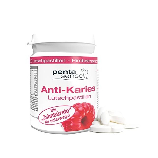 PentaSense® - Pastilles au xylitol anti-carie au goût de fraise contre la plaque dentaire et lacidité aident à préserver lé