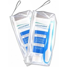 Buccotherm Gencives Sensibles Gel Dentifrice à lEau Thermale SANS FLUOR - 2 x Kit de Voyage Adulte