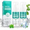 Dentifrice en mousse pour dents sensibles, 2 pieces Dentifrice Blanchissant, teethaid mouthwash, Deep Clean Formula élimine