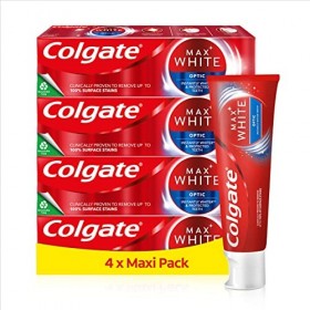 COLGATE Pâte Dentifrice Colgate Max White Optic formule Testée Cliniquement Elimine jusquà 100% des Taches de Surface Lot de