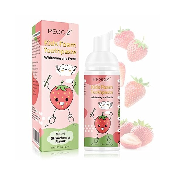 Dentifrice en mousse pour enfants, dentifrice pour enfants dentifrice en mousse pour brosse à dents en forme de U pour enfant