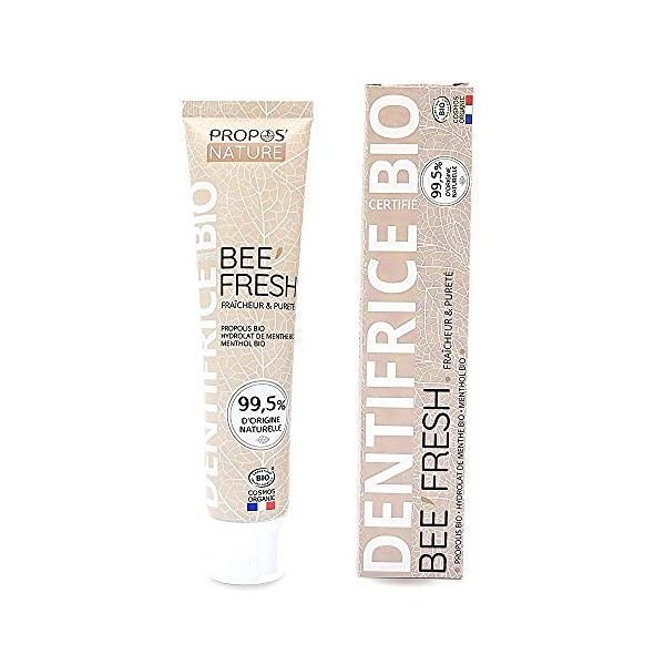 DENTIFRICE BEEFRESH BIO - 75 ML - 100% naturel - Certifié BIO - Fabriqué en France- PROPOSNATURE