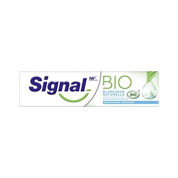 Signal Dentifrice Bio Blancheur Naturelle, Aux extraits naturels de plantes, Anti-plaque, Blanchissant, Protection & Dents Bl