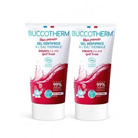 BUCCOTHERM | [Gel Dentifrice Protection Enfant 2/6 ans] | Lutte contre les caries | Goût Fraise – Sans sucre | Certifié Bio |