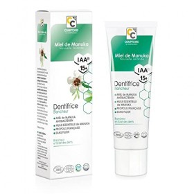 COMPTOIRS ET COMPAGNIES - Dentifrice Blancheur au Miel de Manuka IAA15+ - Protège lEclat des Dents - Sans Fluor et Certifié 