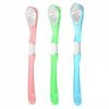 Lot de 3 gratte-langue pour adulte et brosse de nettoyage de langue double face souple pour revêtement de langue portable de 