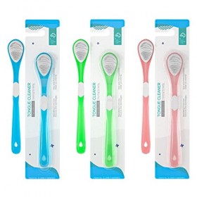 Lot de 3 gratte-langue pour adulte et brosse de nettoyage de langue double face souple pour revêtement de langue portable de 