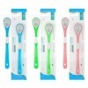 Lot de 3 gratte-langue pour adulte et brosse de nettoyage de langue double face souple pour revêtement de langue portable de 