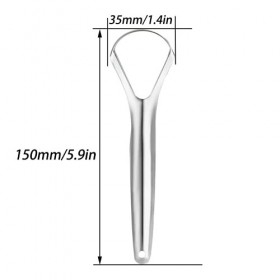 Gratte-Langue en Acier Inoxydable, Elimine la Mauvaise Haleine Brosses à langue de Soins Bucco-Dentaires, Nettoyeur de langue