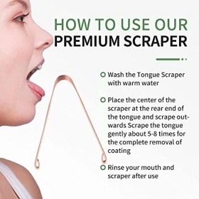 Gratte-langues pur cuivre Acier Inoxydable Grattoir pour Langue Racles-langue Utilisé pour langue Nettoie langue une hygiène 