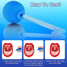 Outil de Retrait de Pierre dAmygdale,Tonsil Stone Remover,Pailles de Nettoyage pour Soins Bucco-Dentaires,avec Miroir Buccal