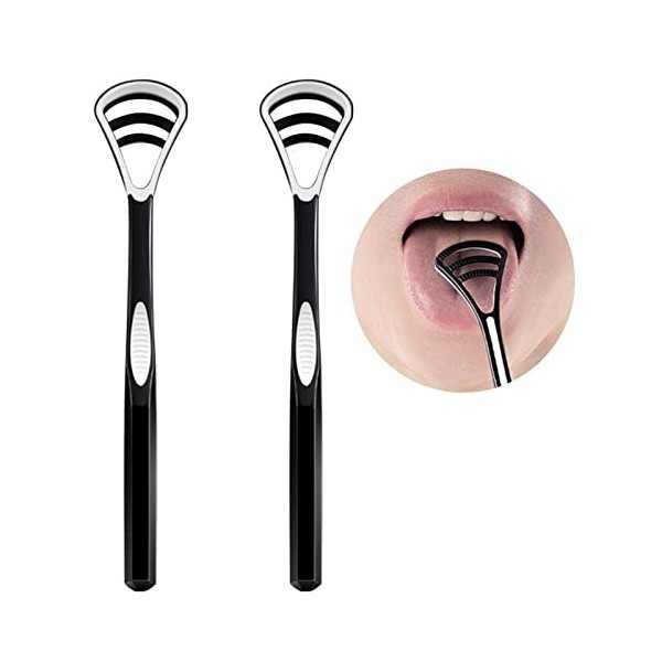 RoxNvm Gratte Langue, 2 Pièces Brosse Langue, Double Face Racloir Langue, Brosse a Langue, Grattoir Langue pour Enlever lEndu