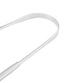 Tongue en acier inoxydable Scraper Gratte langue ayurvédique pour antibactériennes optimale hygiène bucco-dentaire Argent , 