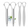 Blendura Lot de 4 Gratte Langue, Racle Langue en Acier Inoxydable, Réutilisable, Nettoyeur de Langue pour Adultes et Enfants
