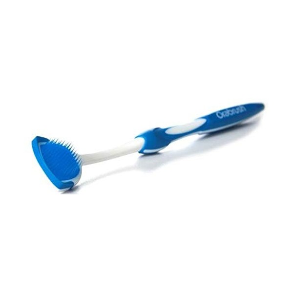 DenTek ORABRUSH Nettoyeur de langue avec brosse et grattoir – Élimine la mauvaise haleine bactérienne – haleine fraîche – 1 p