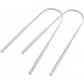 U-K Langue en Acier Inoxydable Gratte-Langue Nettoyant pour la Langue hygiène bucco-Dentaire optimale Argent Durable et uti