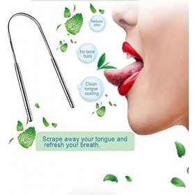 U-K Gratte-langue durable en acier inoxydable pour une hygiène buccale optimale argent .