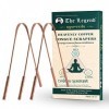 The Legend Lot de 3 gratte-langue Ayurveda Heavenly Copper | Gratte-langue en métal et fait à la main lot de 3 poignées épai