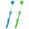 Lot de 2 grattoirs de langue pour réduire la mauvaise haleine et maintenir la santé de la bouche - 2 couleurs bleu, vert 