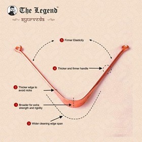 The Legend Lot de 1 gratte-langue Ayurveda Heavenly Copper | Gratte-langue en métal et fait à la main