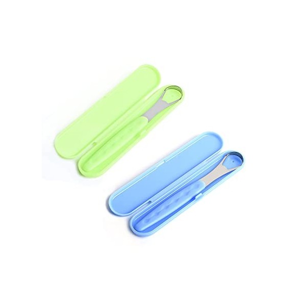 ELMACRAFT YS-286 Lot de 2 gratte-langue en métal de qualité médicale pour une haleine fraîche et éliminer la mauvaise haleine