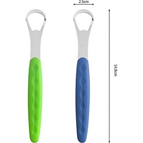 ELMACRAFT YS-286 Lot de 2 gratte-langue en métal de qualité médicale pour une haleine fraîche et éliminer la mauvaise haleine