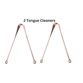 AARNAV Ulyu Ulyu Ulyoo Uliyu Lot de 2 gratte-langue en cuivre en acier inoxydable pour mauvaise haleine