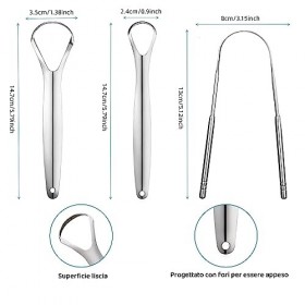 Tongue scraper, nettoyeur de langue, grattoir de langue et nettoyage de langue - kit écologique dhygiène bucco-dentaire avec