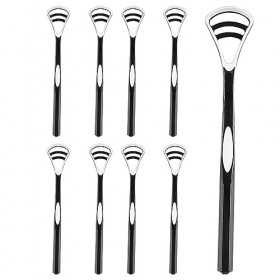 SUNERLORY Lot de 8 grattoirs à langue, manche long doux, enlever le revêtement, nettoyage de la bouche, respiration fraîche 