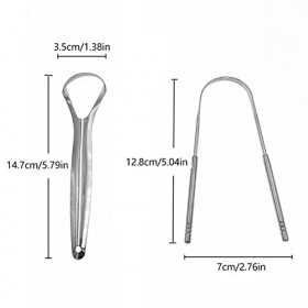Lot de 3 grattoirs à langue ronds en forme de U avec boîte, nettoyage efficace de la langue, gratte-langue stable en acier in