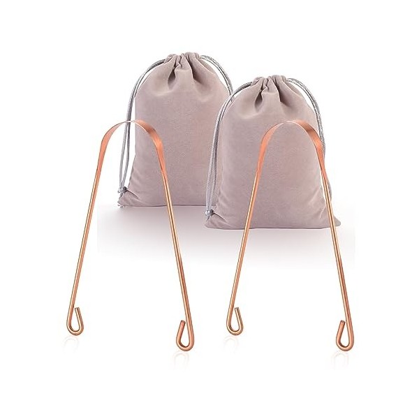 2 Gratte Brosse à Langue Pour le Nettoyage De la Bouche, Réutilisable,avec Pochette en Toile de Jute,Gratteur Langue, Nettoye