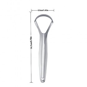 Lot de 2 grattoirs de langue et gratte-langue en acier inoxydable - Efficace - Matériau en acier inoxydable durable - Aide à 