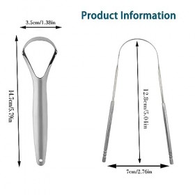 Lot de 4 Gratte Langue en Acier Inoxydable,Tongue Scraper pour Adultes,réduit la mauvaise haleine,le nettoyeur de langue vous